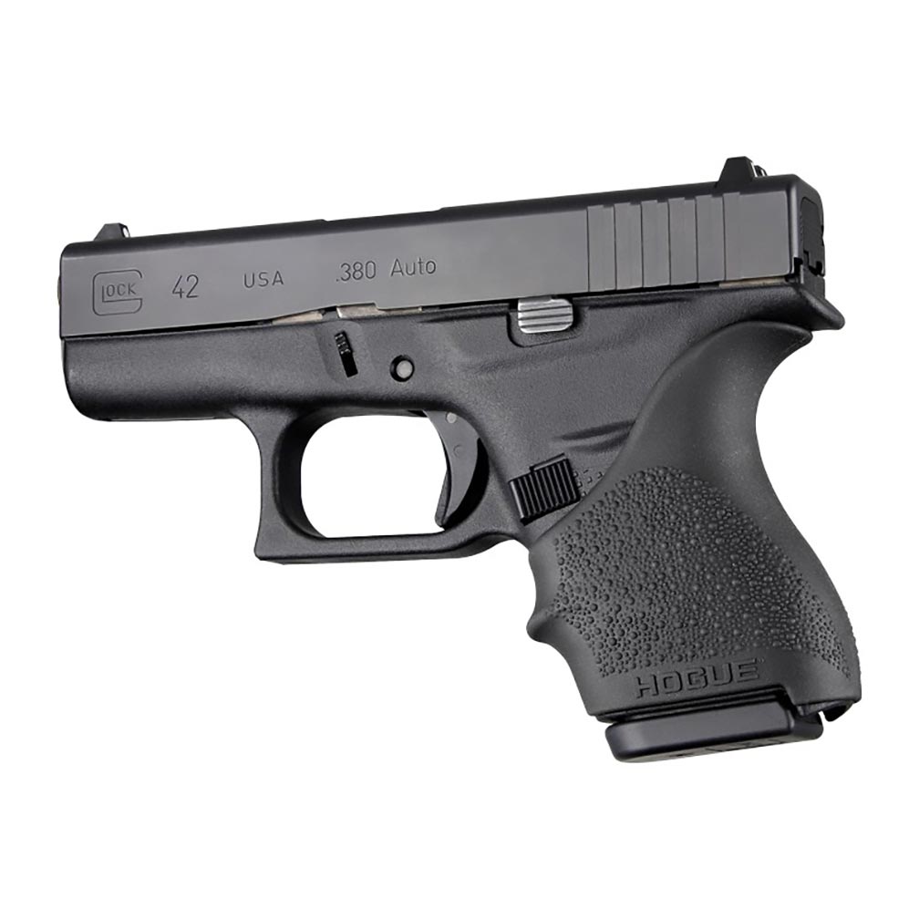 Hogue HandAll Beavertail Rubber Grip Sleeve for GLOCK 42 43, Black - 18200