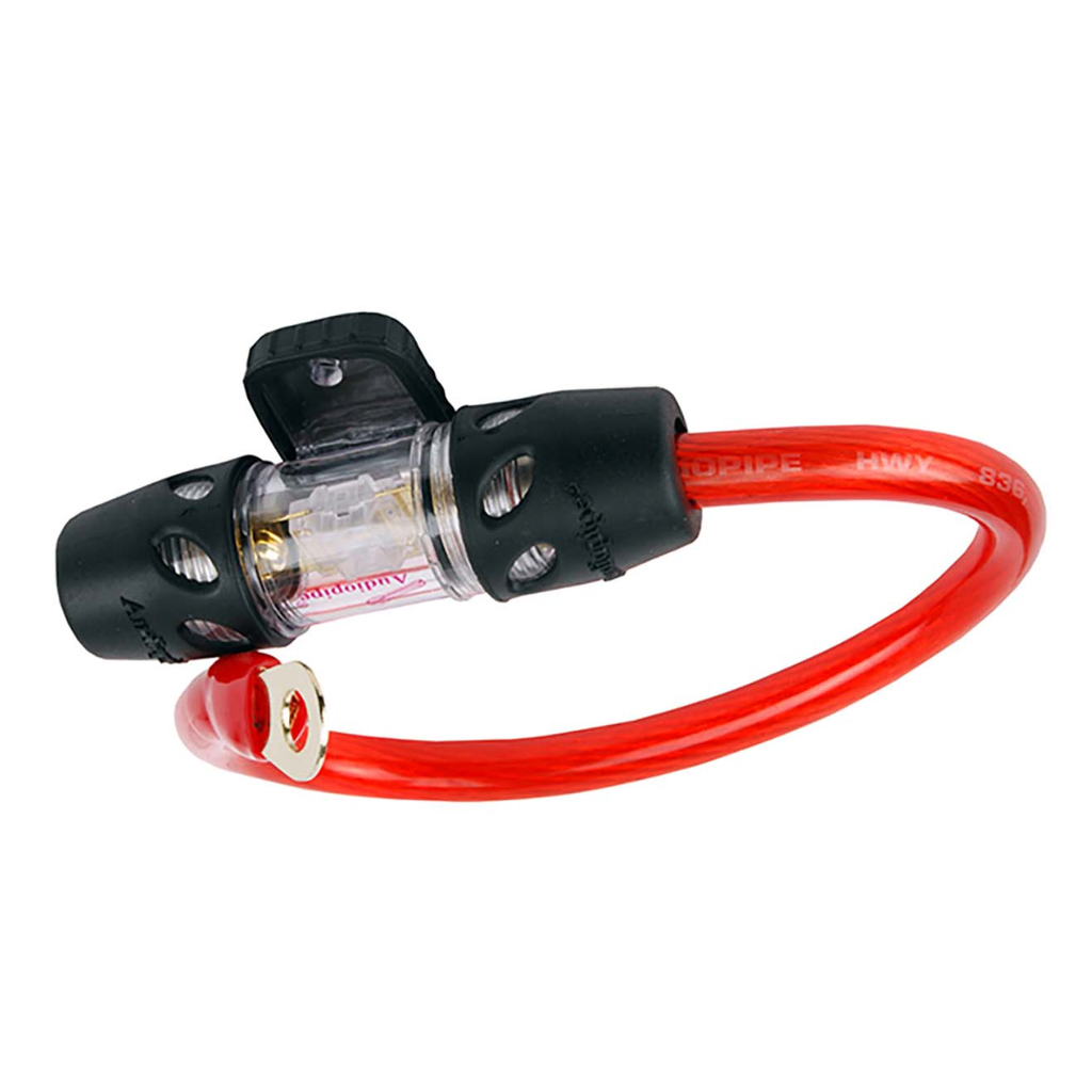 Audiopipe NQ604 AFC Inline Fuse Holder Kit with 80A Fuse & 1 ft 4 Gauge Power Cable – Car Audio Power Protection