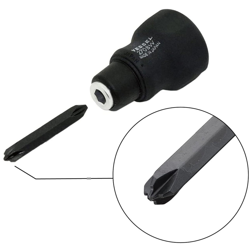 VESSEL Combi Plus Stubby Screwdriver [No.270BW-123] (Japan Import)