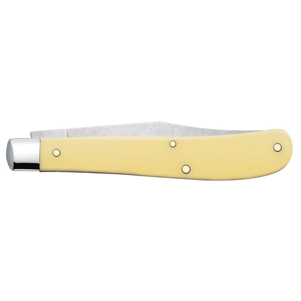 Case WR XX Pocket Knife Yellow Synthetic Slimline Trapper SS Item #80031 - (31048 SS) - Length Closed: 4 1/8 Inches