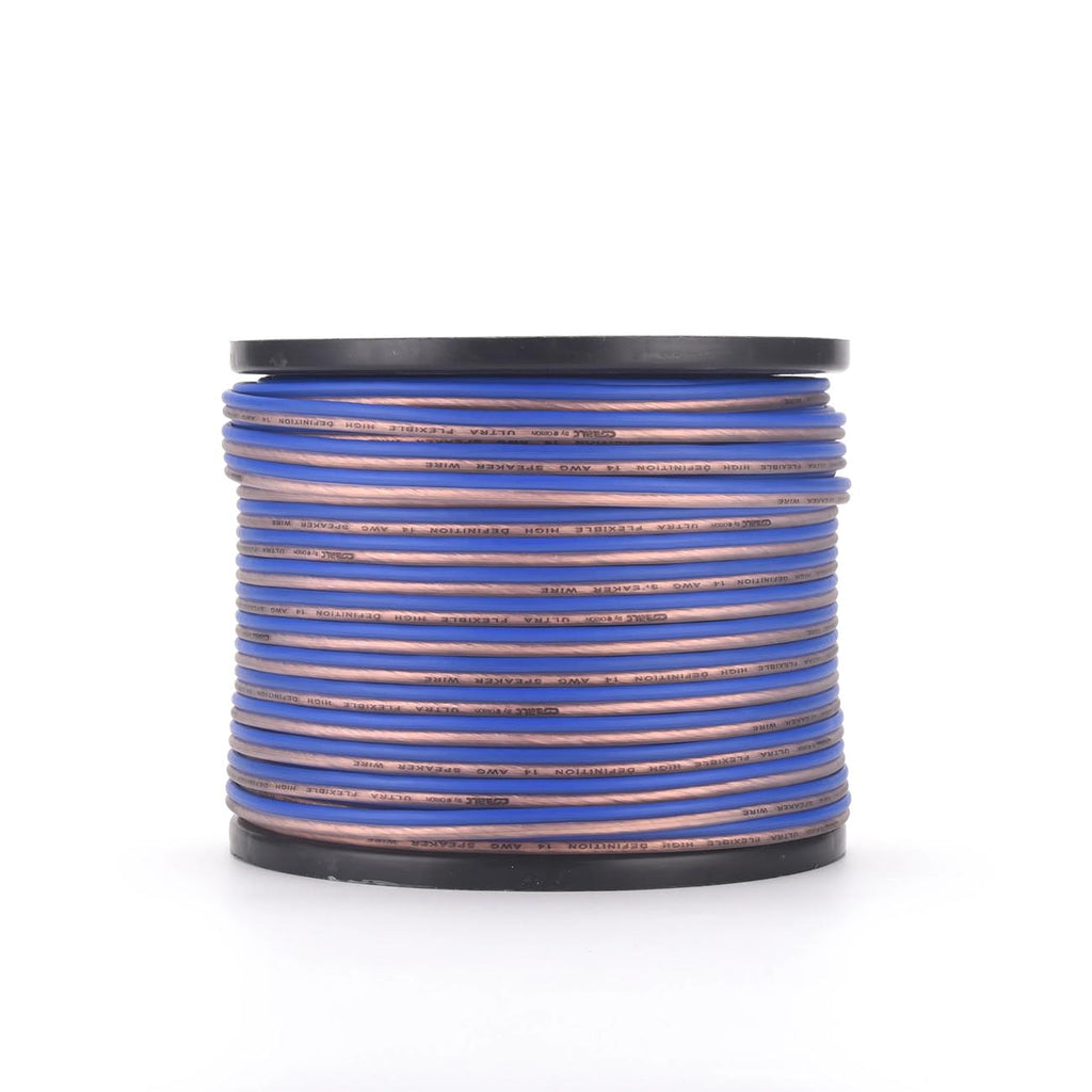 Orion Cobalt S16300PB 16 Gauge AWG (300-Ft Blue/Clear) High Powered Car Speaker Wire Roll, Surround Sound, Home Theater Speakers, RV Audio | 2x16 Gauge Speaker Cable/Wire Roll