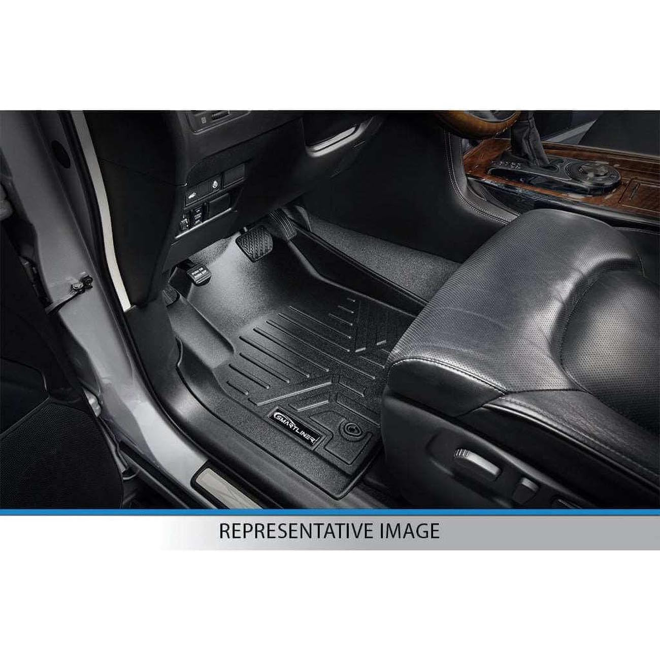 SMARTLINER SA0178B0179 Floor Liners Front & 2nd Row for 2001–2007 Chevy Silverado & GMC Sierra Extended Cab – All Weather, Black