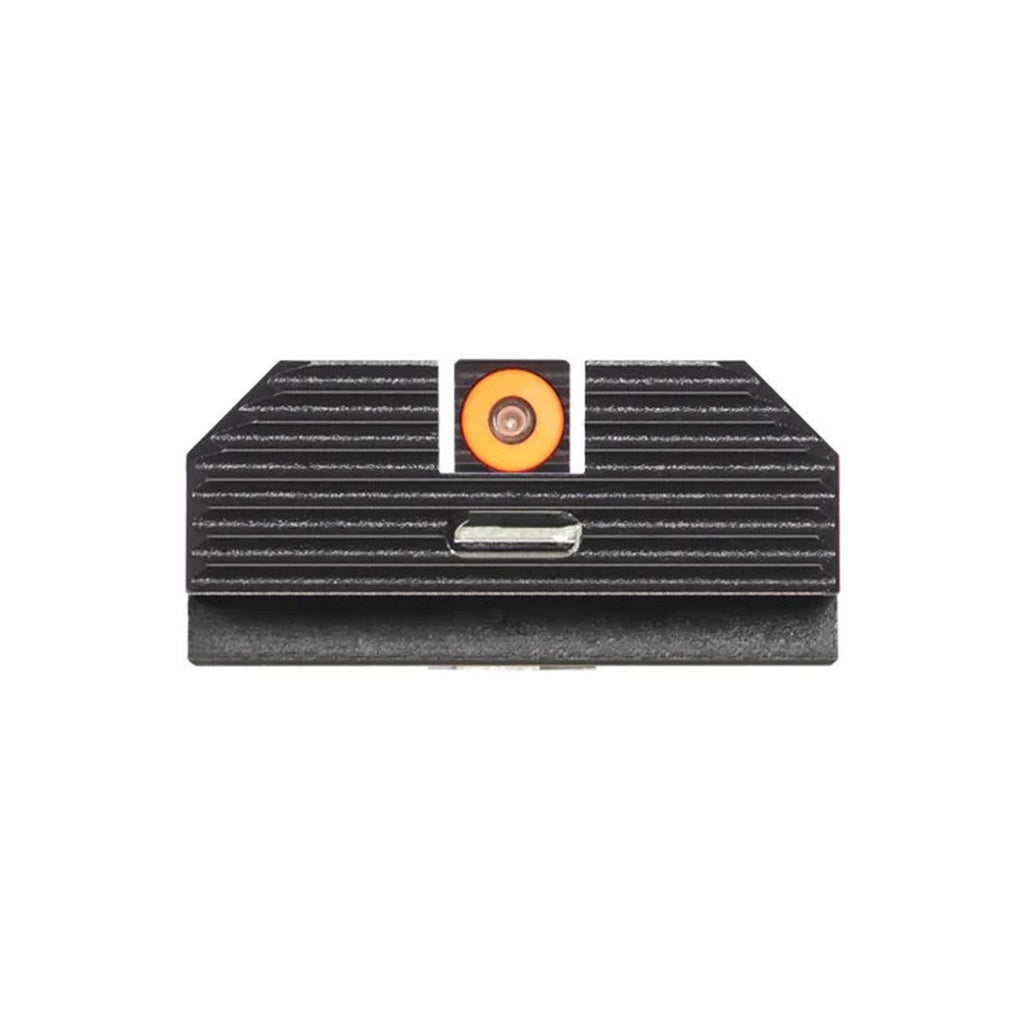 Night Fision Costa Ludus Night Sight Set Compatible with Glock 17/19/22-28/31-35/37-41/45/48 - Orange Front Ring, Rear Sight with Horizontal Tritium Bar