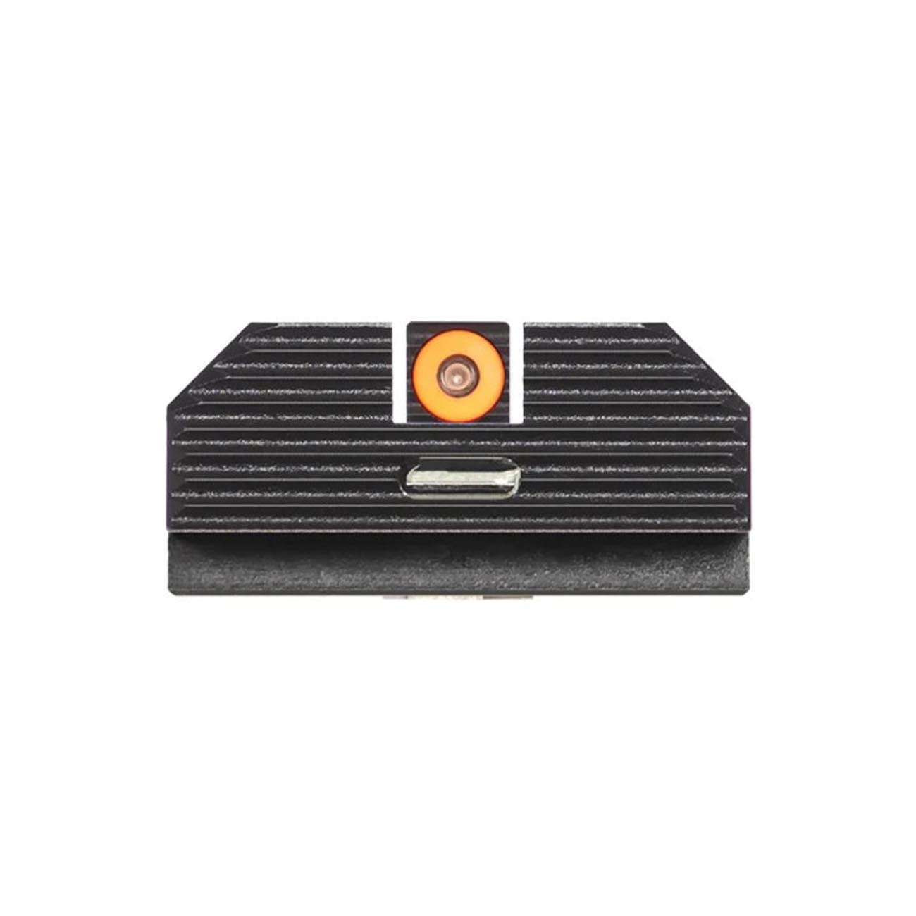 Night Fision Costa Ludus Night Sight Set Compatible with Glock 17/19/22-28/31-35/37-41/45/48 - Orange Front Ring, Rear Sight with Horizontal Tritium Bar