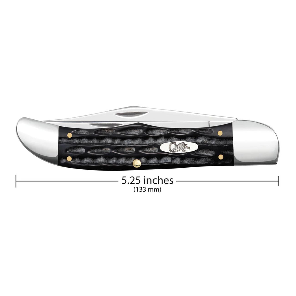 Case XX WR POCKET KNIFE JIGGED BUFFALO HORN FOLDING HUNTER W/SHEATH, ITEM 65030, LENGTH CLOSED 5 1/4 INCH (BH265 SS)