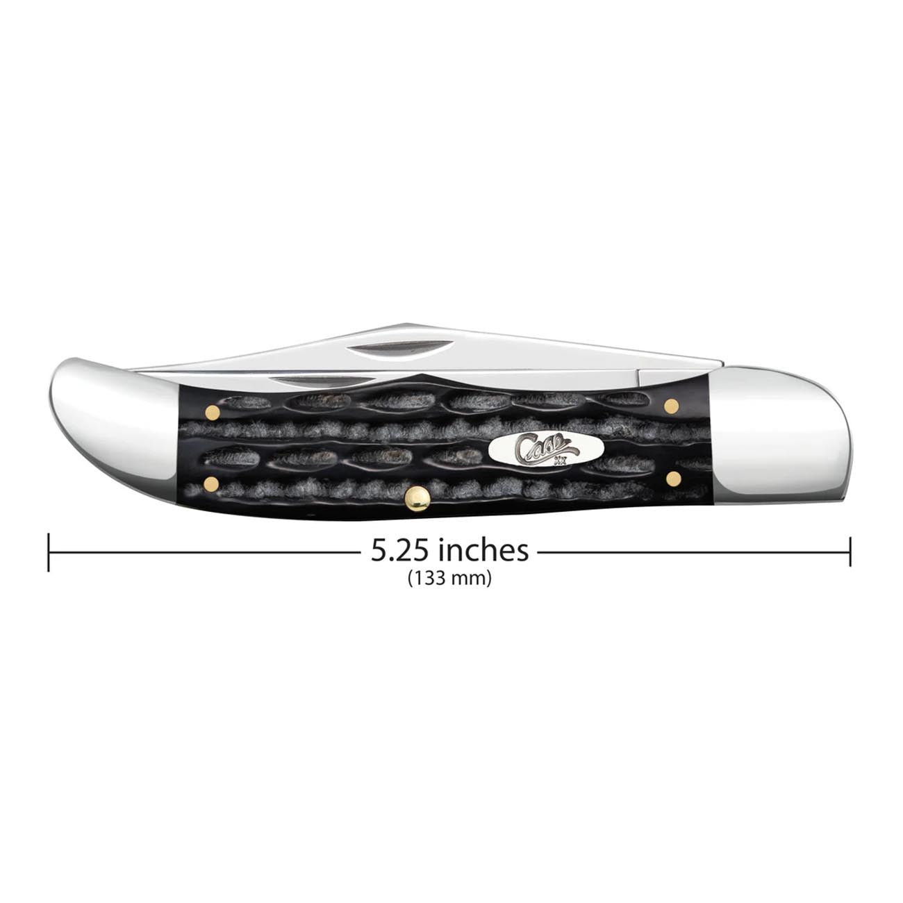 Case XX WR POCKET KNIFE JIGGED BUFFALO HORN FOLDING HUNTER W/SHEATH, ITEM 65030, LENGTH CLOSED 5 1/4 INCH (BH265 SS)