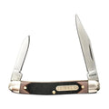 Old Timer 104OTCP Small Canoe 4.7in Stainless Steel Traditional Folding Pocket Knife with Clip Point and Drop Point Blades, Sawcut Handle, and Convenient Size for EDC, Camping, Hunting, One Size,Black