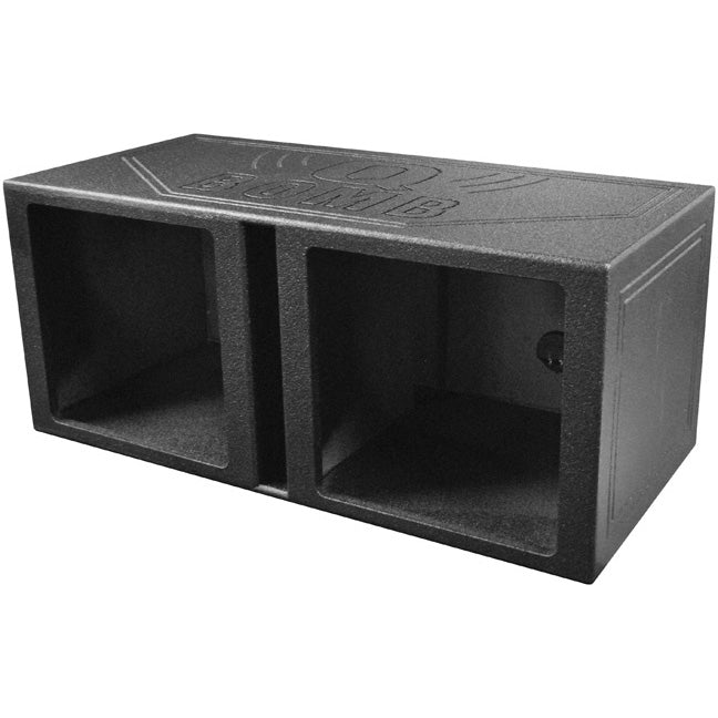 QPower QBOMB15VSQ QBOMB 15 Inch Center Vented Dual Ported Subwoofer Enclosure Speaker Box for Car Audio Sound Systems, Square