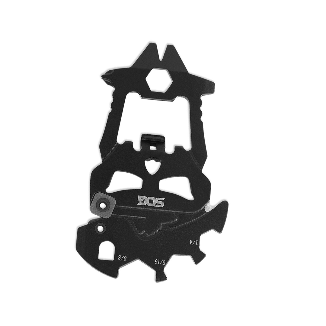 SOG MACV Everyday Carry Portable Compact Steel Keychain Tool | Hardcased Black, 12 Tools in One: Bottle Opener, Screwdrivers