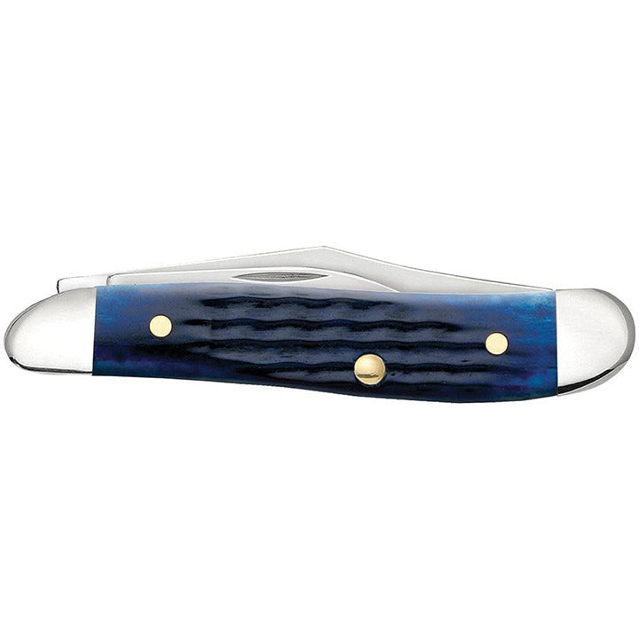Case WR XX Pocket Knife Navy Blue Bone Peanut Item #2802 - (6220 SS) - Length Closed: 2 7/8 Inches