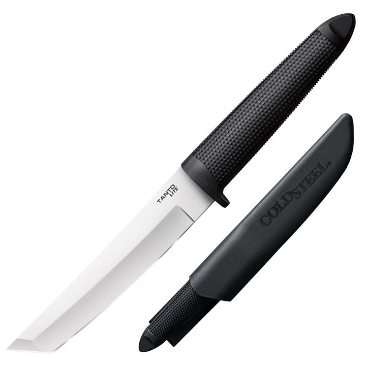 COLD STEEL Tanto Lite Durable Lightweight German 4116 Stainless Steel 6" Fixed Blade Outdoor Hunting Utility Knife, Non-Slip Kray-Ex Handle, Secure-Ex Sheath