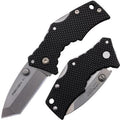 Cold Steel Micro Recon 1 2" 4034SS Tanto Point Blade 2.375" Griv-Ex Handle Folding Knife w/Tri-Ad Lock, Ambidextrous Pocket/Belt Clip