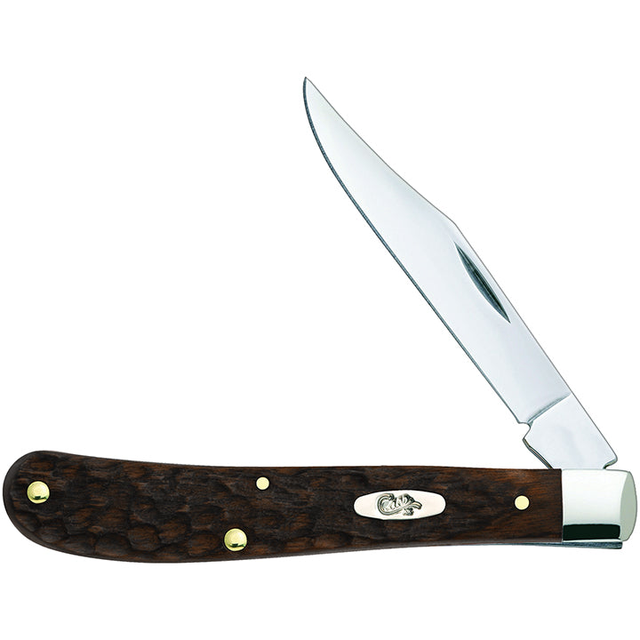 Case 00135 Slimline Trapper Pocket Knife, Stainless Steel/Brown, 4-1/8-In. Blade - Quantity 5