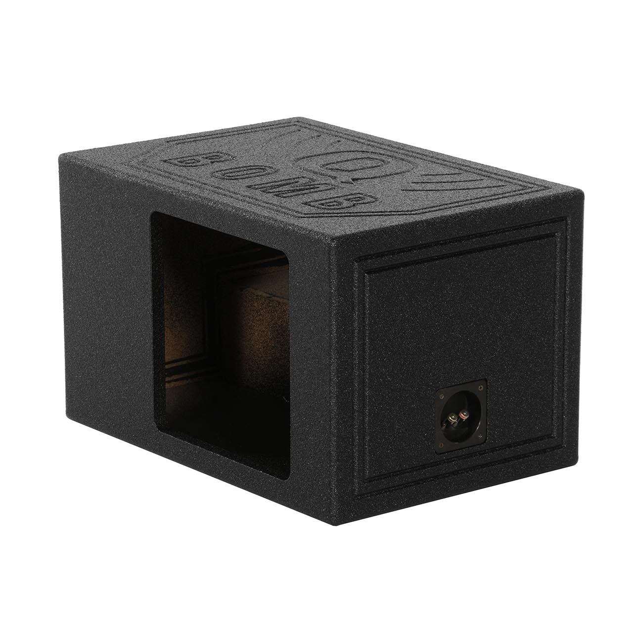 QPower QBOMB12VLSINGSQ Single Square 12″ Turbo-Ported Subwoofer Enclosure – Bedliner Finish – High Output Bass