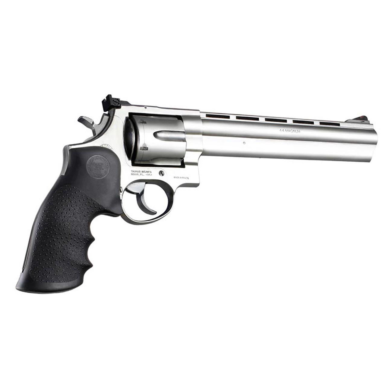 Hogue OverMolded Rubber Grip for Taurus Medium & Large Frame, Square Butt Revolvers, Black - 66000
