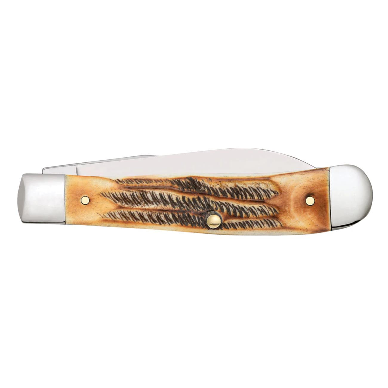 Case Knives 6.5 BoneStag Trapper Folding Pocket Knife CASE65329 – Tru-Sharp Stainless Steel Blades