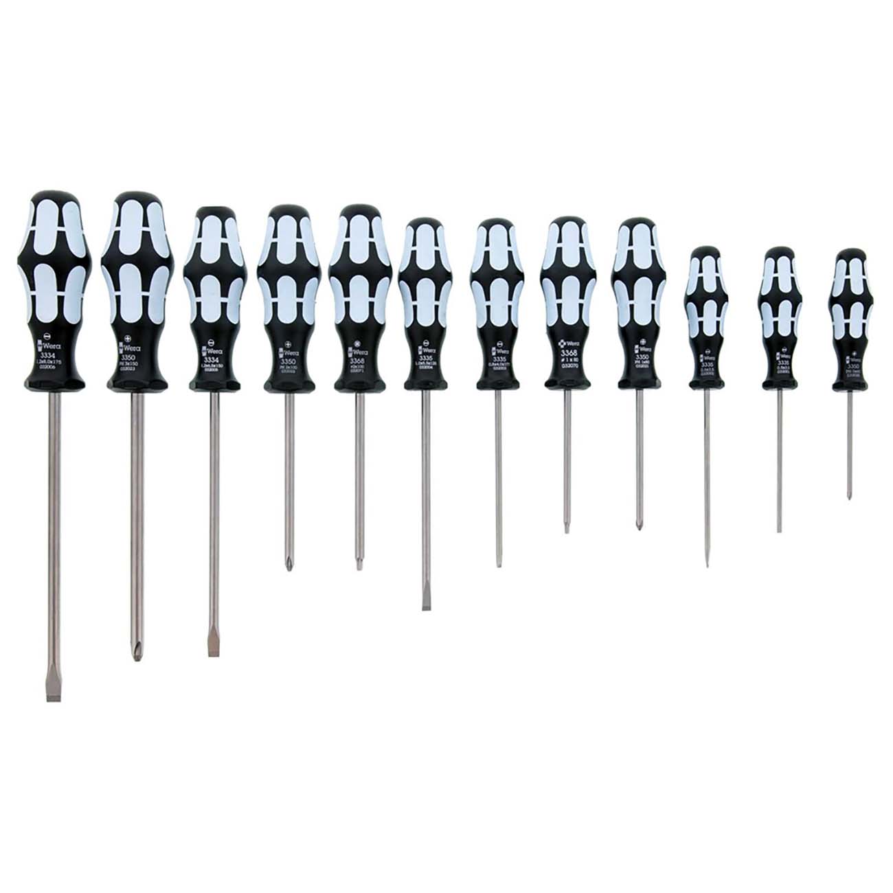 Wera - Stainless Screwdriver Set 12Pc (Sl/Ph/Sq), 3334/12 - 5347903001