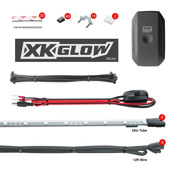 XKGLOW chrome App Control Car Standard LED Accent Light Kit - Under Glow - KSCARSTANDARD
