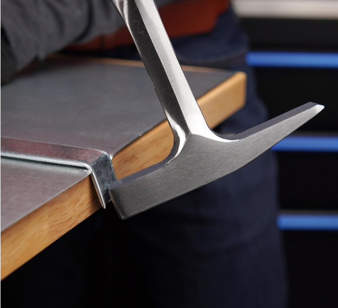 ESTWING Tinner's Hammer - 18 oz Sheet Metal Hammer with Forged Steel Construction & Shock Reduction Grip - T3-18