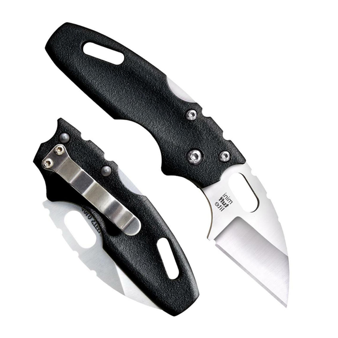 Cold Steel Mini Tuff Lite 2" 4034SS Sheepsfoot Razor-Sharp Blade 3" Griv-Ex Black Handle Everyday Carry Pocket Folding Knife