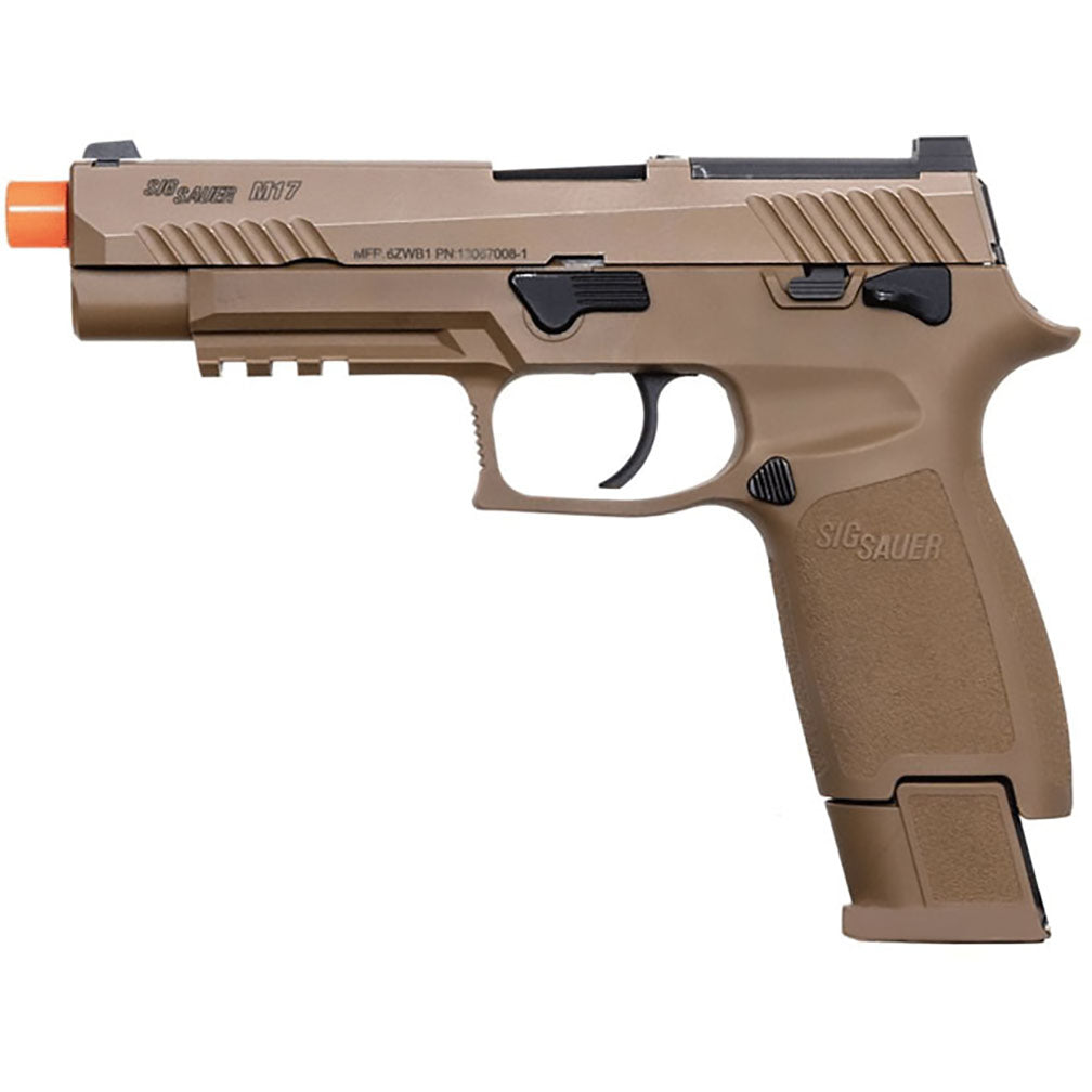 Sig Sauer Proforce 6mm BB Caliber Metal Slide Construction with Full Blow-Back Action 21rd M17 Airsoft Pistol, Coyote Tan, CO2 Power Source