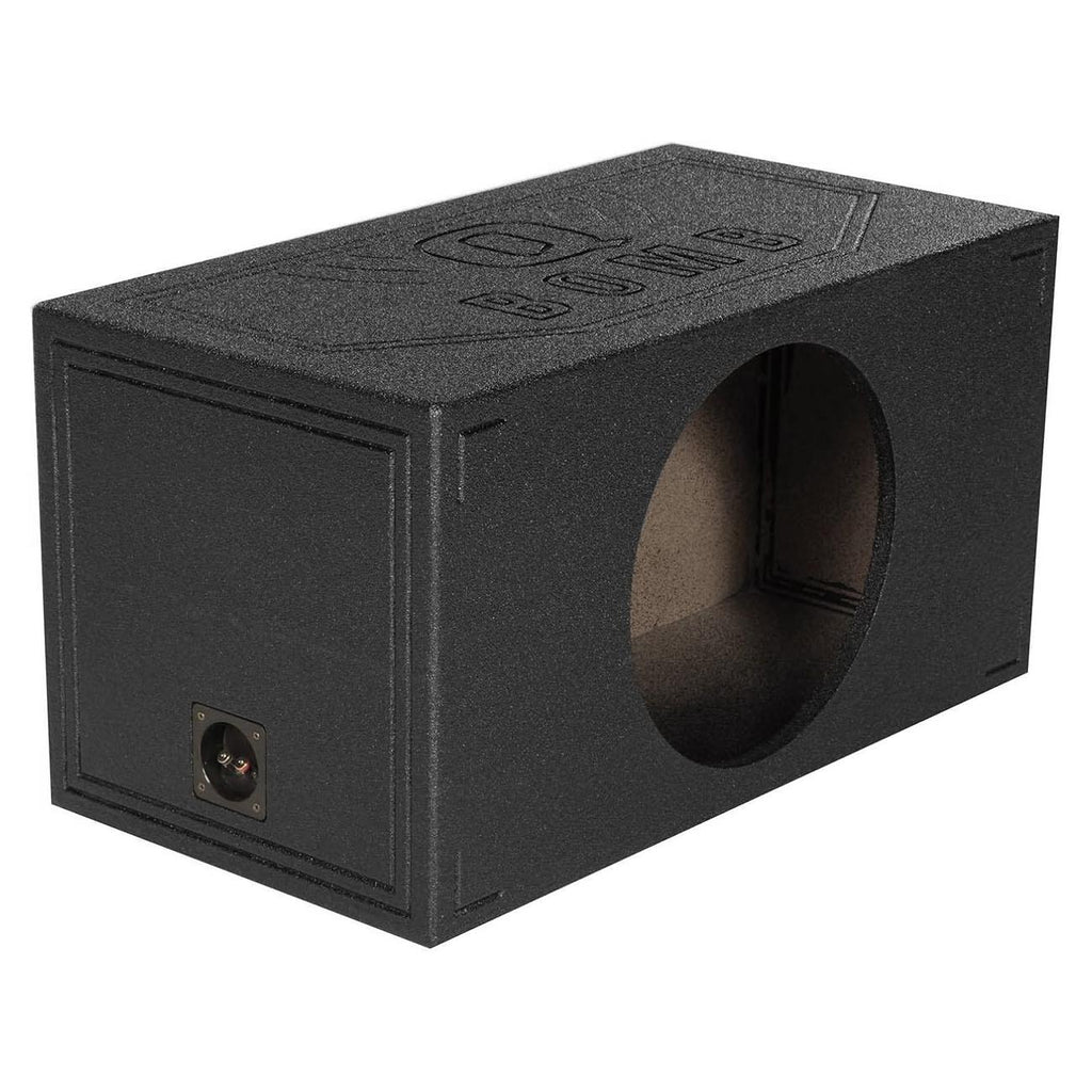 Q Power Q Bomb Series 15 Inch Ported Car Subwoofer Sub Box Enclosure with Single Vented Chamber Design and Black Bed Liner Spray Finish, Black