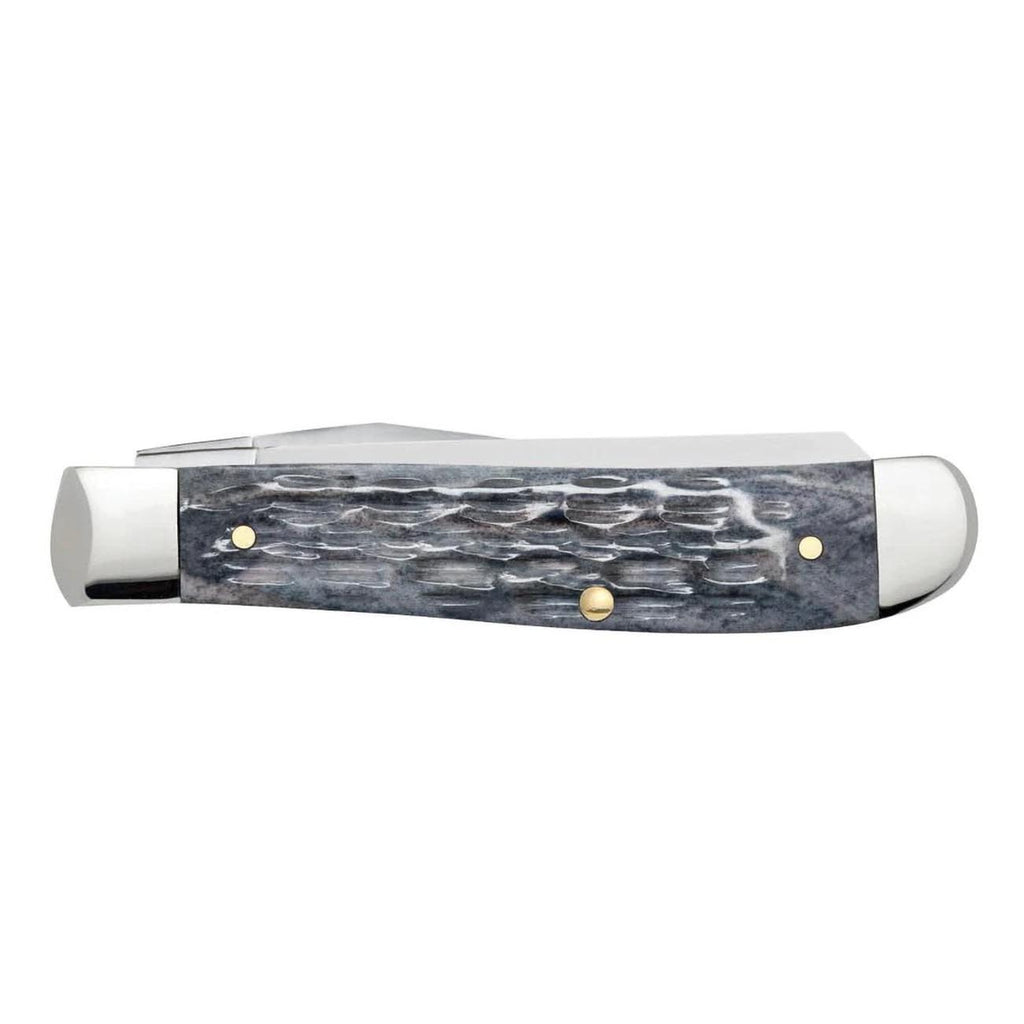 Case xx Pocket Worn Crandall Jigged Gray Bone Mini Trapper CV Steel Pocket Knife Knives, 58414