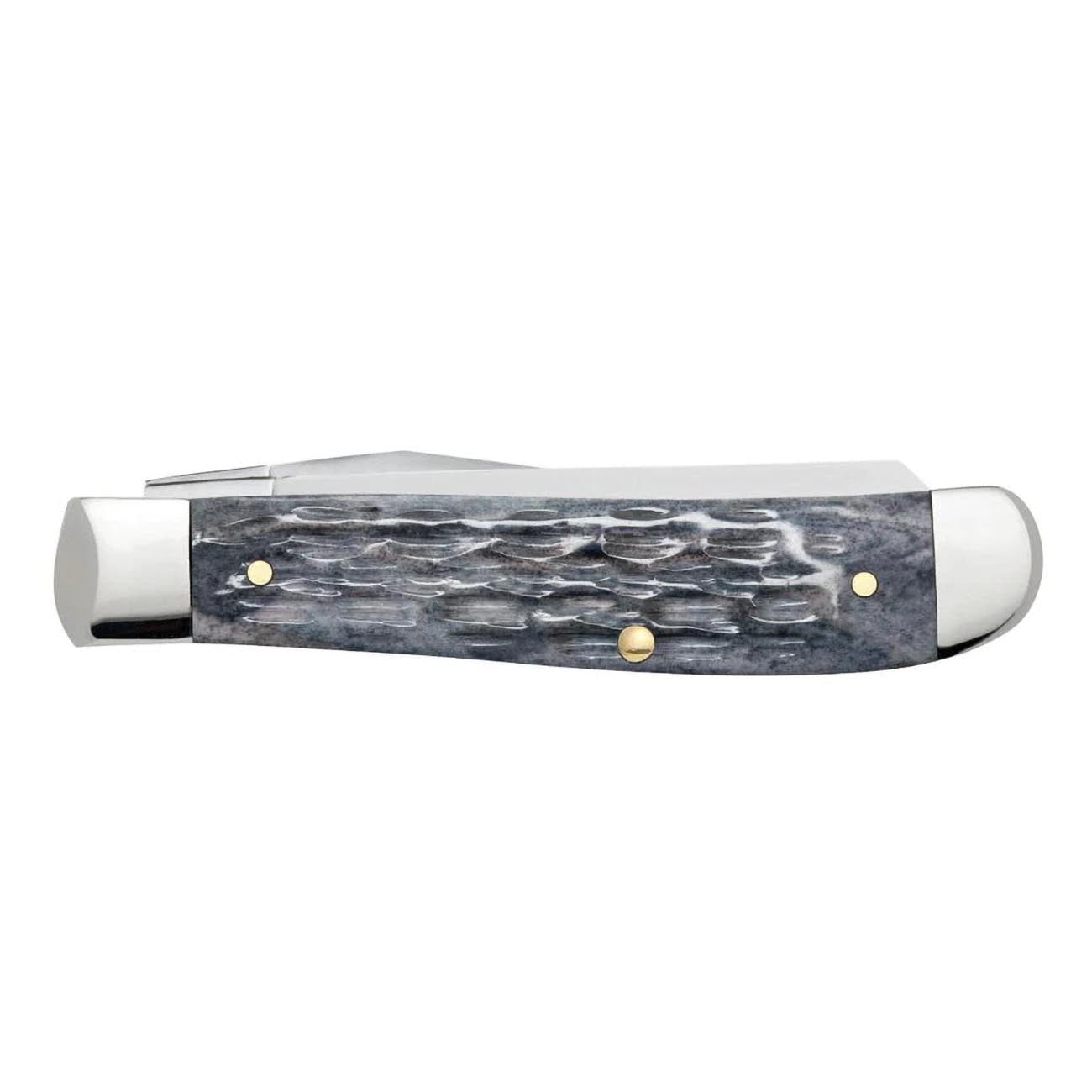 Case xx Pocket Worn Crandall Jigged Gray Bone Mini Trapper CV Steel Pocket Knife Knives, 58414
