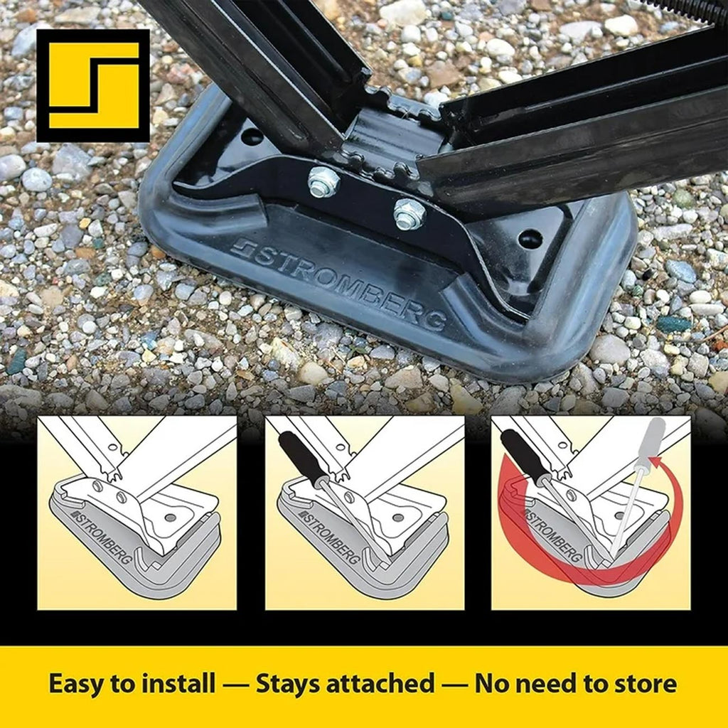 Stromberg Carlson 2-Pack Scissor Jack Shoe - Jack Pads That Stay Attached - Moulded EPDM Rubber Pads w/Drain Holes - Scissor Jack Pads for RV and Campers - Made in The USA
