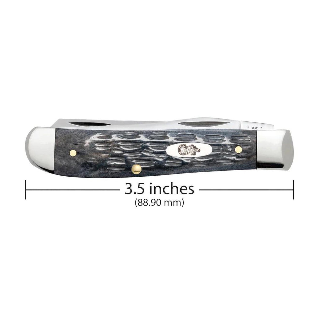 Case xx Pocket Worn Crandall Jigged Gray Bone Mini Trapper CV Steel Pocket Knife Knives, 58414