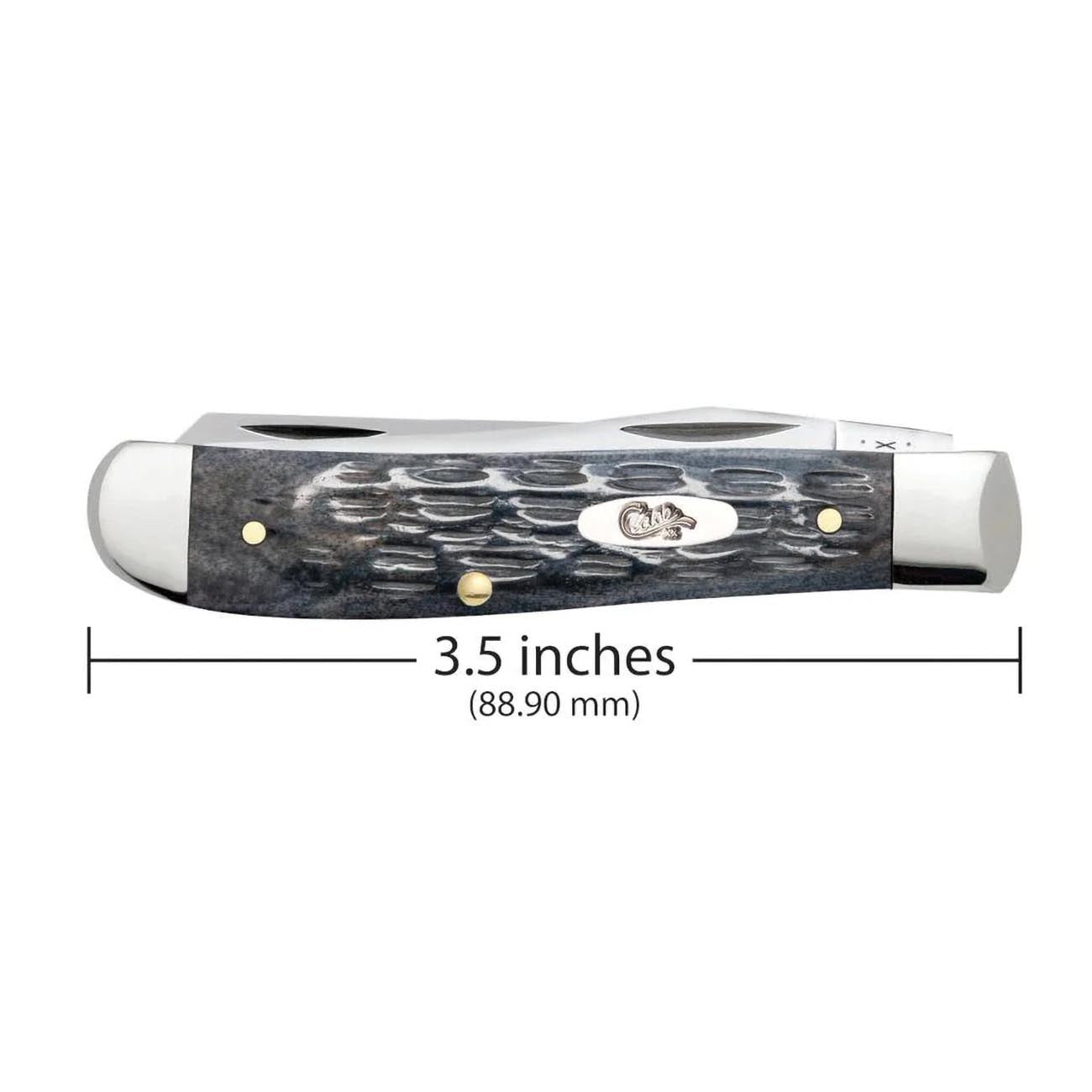 Case xx Pocket Worn Crandall Jigged Gray Bone Mini Trapper CV Steel Pocket Knife Knives, 58414