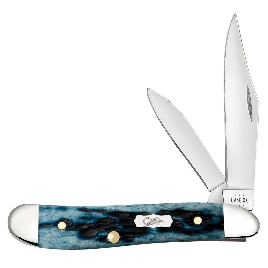 W. R. Case & Sons Pocket Worn Mediterranean Blue Bone Peanut Pocket Knife CASE51858