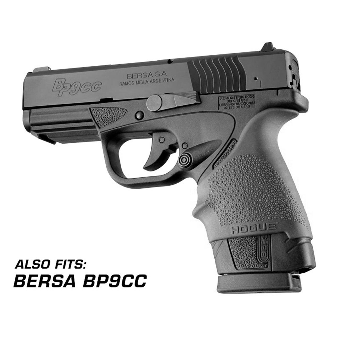Hogue HandAll Beavertail Rubber Grip Sleeve for GLOCK 42 43, Black - 18200
