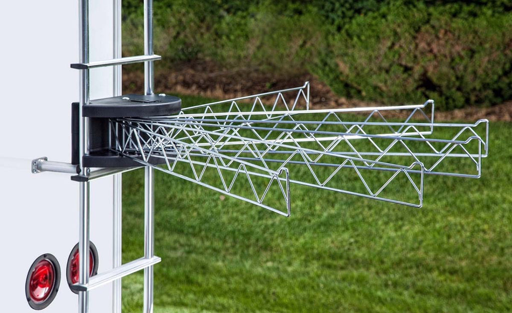 Stromberg Carlson Extend-A-Line 12" Long Versatile Swing Arm Drying Arms and Clothes Hanger with Swinging Towel Bar and Folding Clothes Hanger for RVs, Motorhomes, Campers & Home