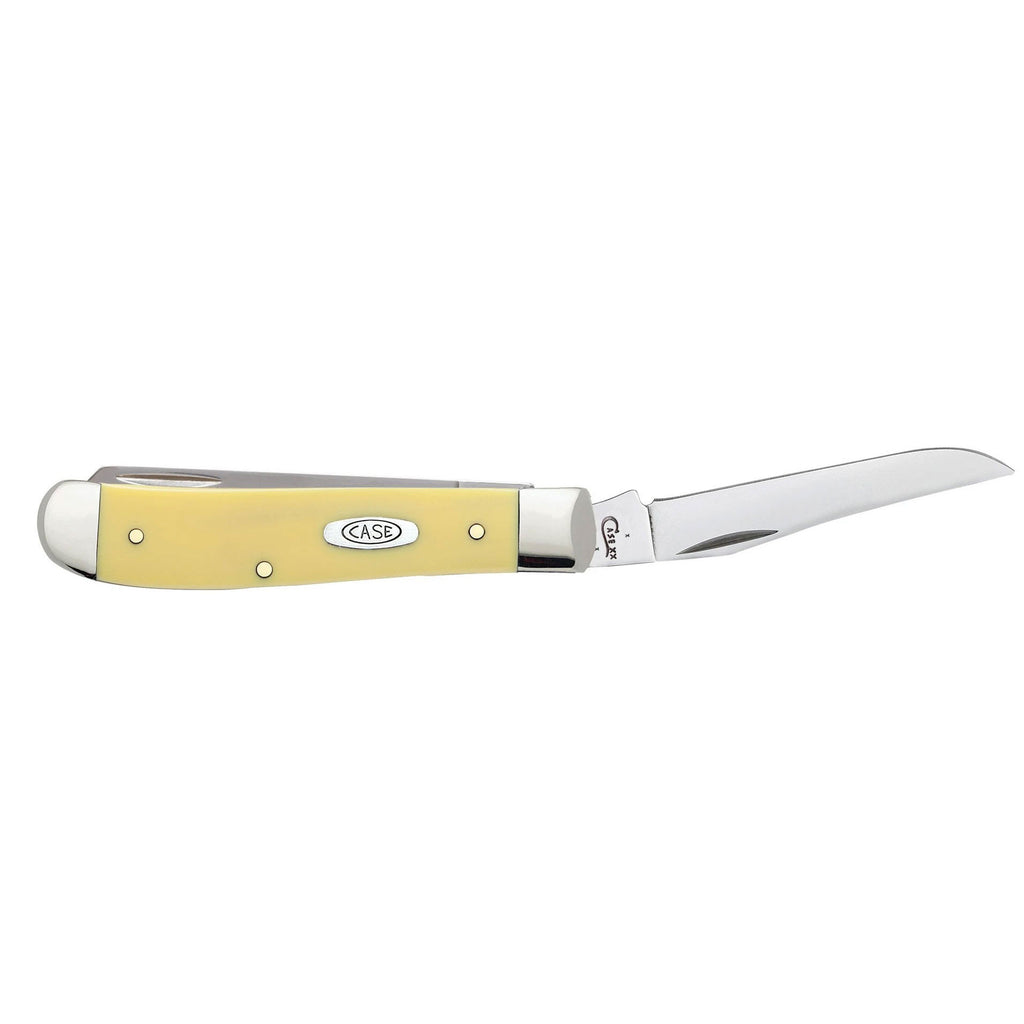 Case WR XX Pocket Knife Yellow Synthetic Mini Trapper SS Item #80029 - (3207 SS) - Length Closed: 3 1/2 Inches
