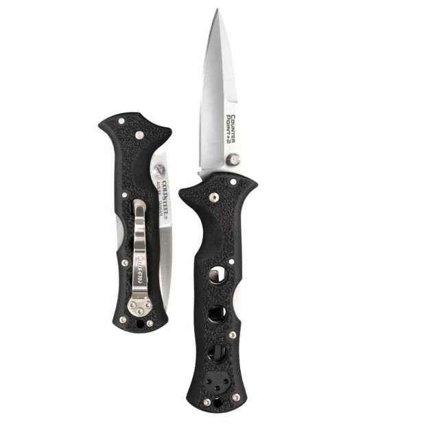 COLD STEEL Counter Point 2 3" Japanese AUS8A Razor-Sharp Blade 3.875" Griv-Ex Handle Narrow Blade Folding Knife w/Tri-Ad Locking Mechanism