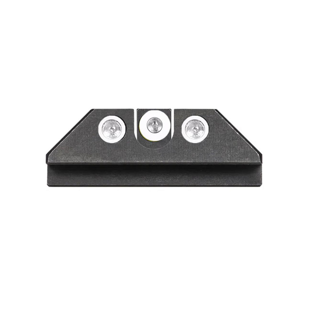 Night Fision Tritium Night Sight Set Compatible with Glock 42/43/43X, White Front Ring, U Notch White Rear Rings