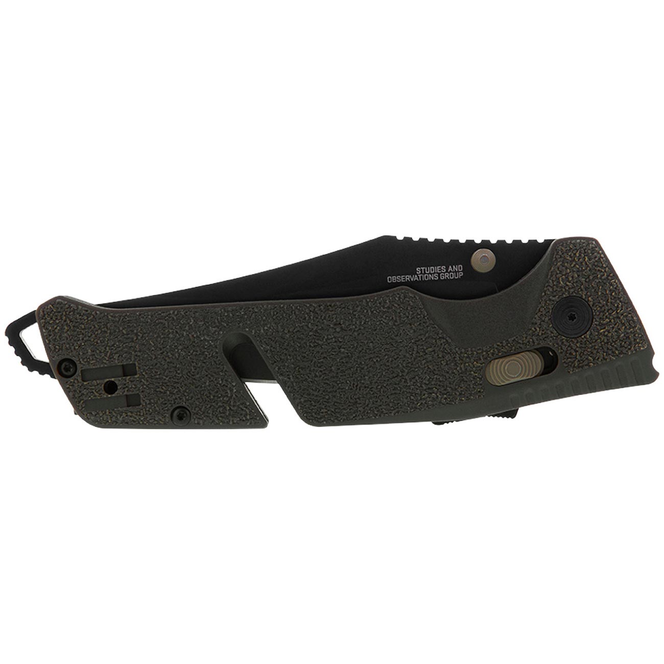 SOG Trident at Ambidextrous Professional Straight Folding Knife | Heat-Treated CRYO D2 3.75" Stainless Steel Blade, Olive Drab