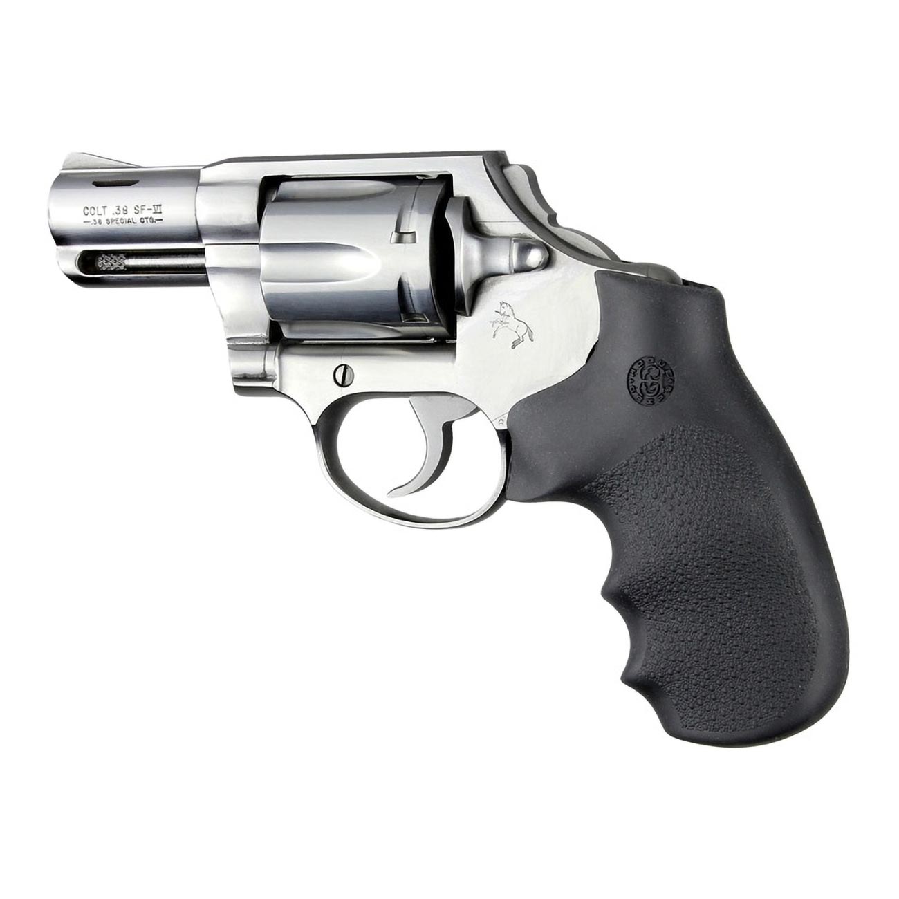 Hogue OverMolded Rubber Monogrip for Colt Detective Special/Diamondback/King Cobra, Black - 48000