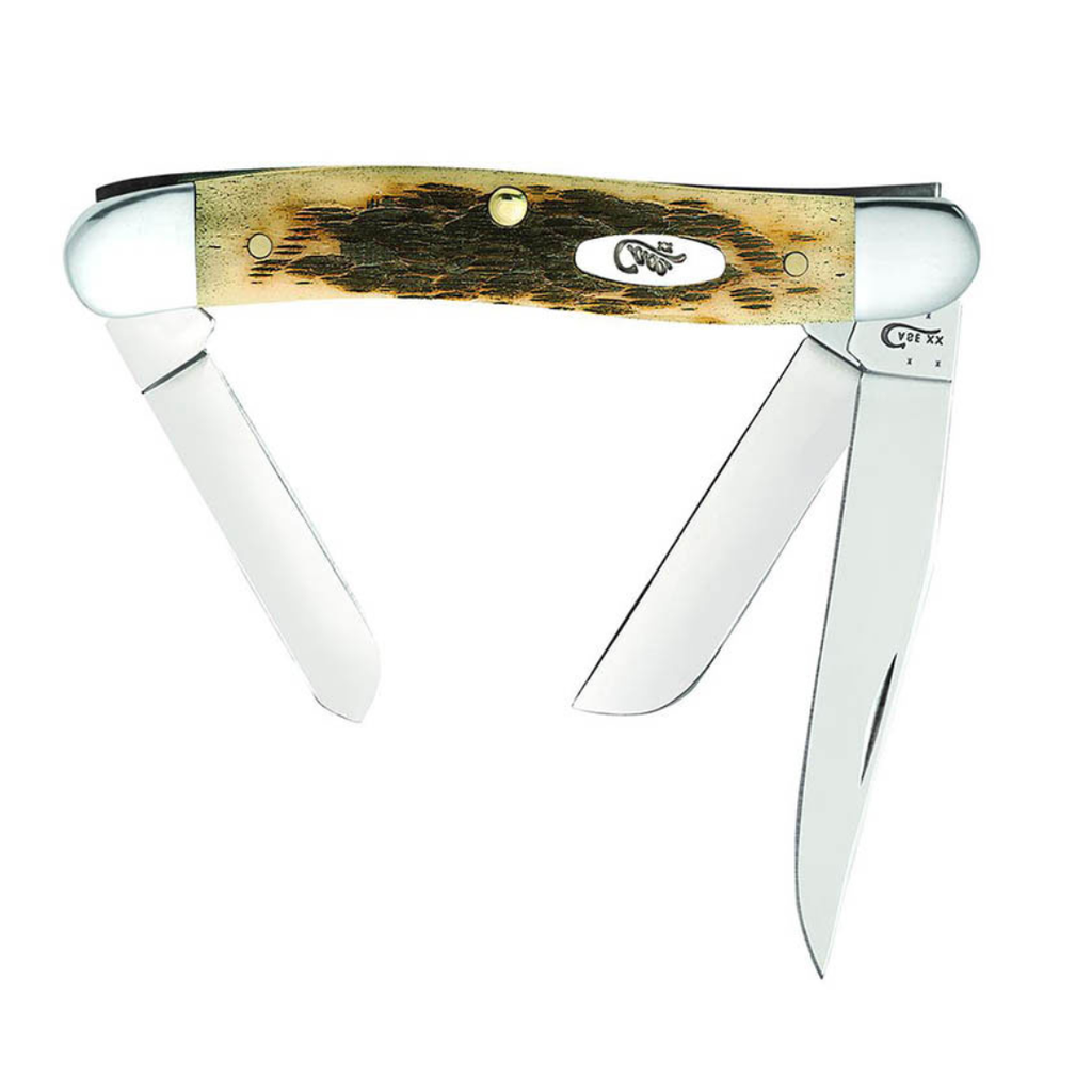 Case XX WR Pocket Knife Amber Bone Medium Stockman Cv Item #039 - (6318 Cv) - Length Closed: 3 5/8 Inches