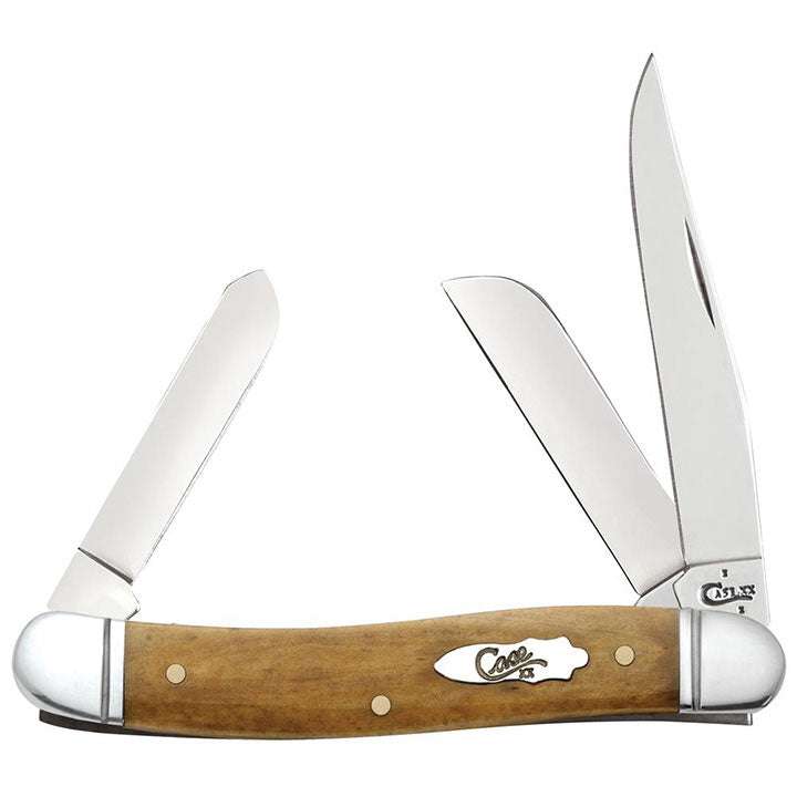 Case WR XX Pocket Knife Smooth Antique Bone Medium Stockman Item #58185 - (6318 SS) - Length Closed: 3 5/8 Inches