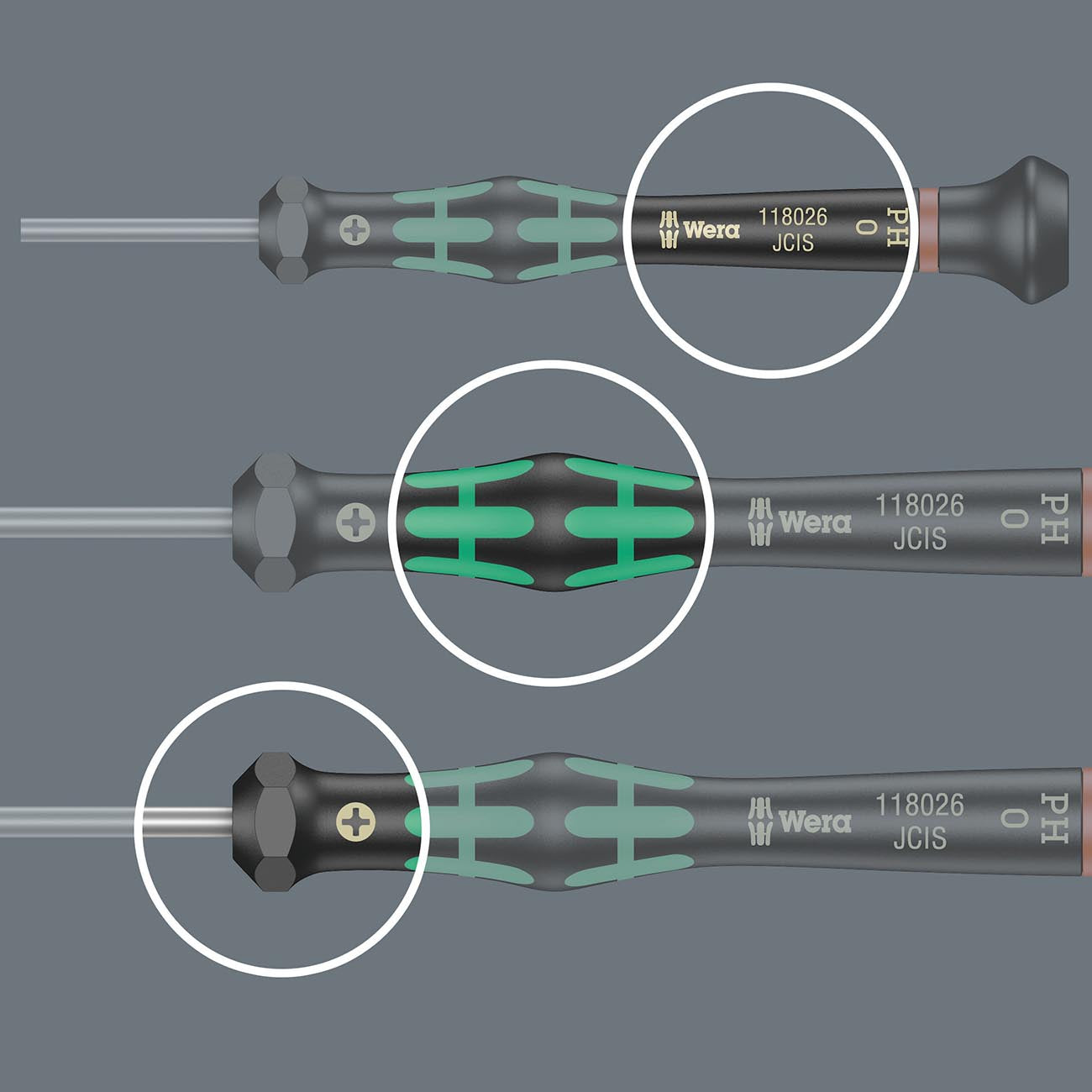 Wera 05118074001 Kraftform Micro 2054 Hexagon Electronics Precision Screwdriver, 0.05mm Head, 40mm Blade Length