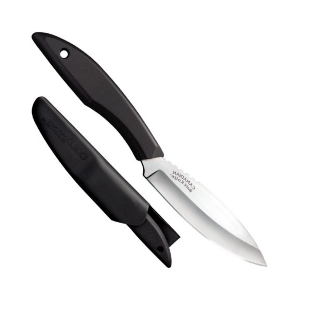 Cold Steel Canadian Belt 4" German 4116 Stainless Steel Fixed Blade Drop Point Outdoor Hunting Utility Knife, 4.5" High Impact Polypropylene Handle, Durable Secure-Ex Sheath Included