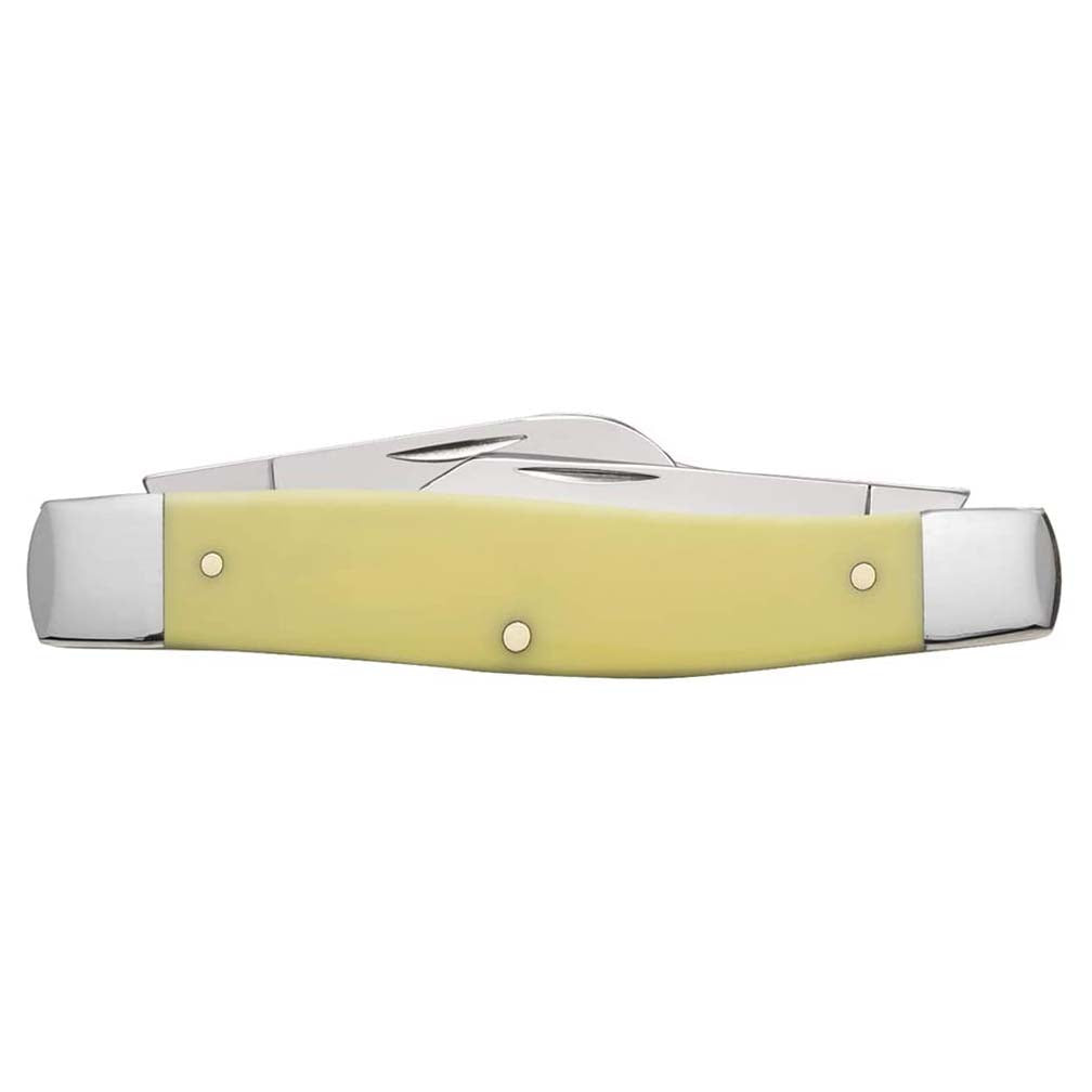 Case Large Stockman Folding Knife 3-Blade Chrome Vanadium Blades Yellow.